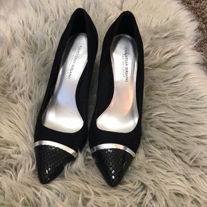 Christian Siriano Black and Silver Heels